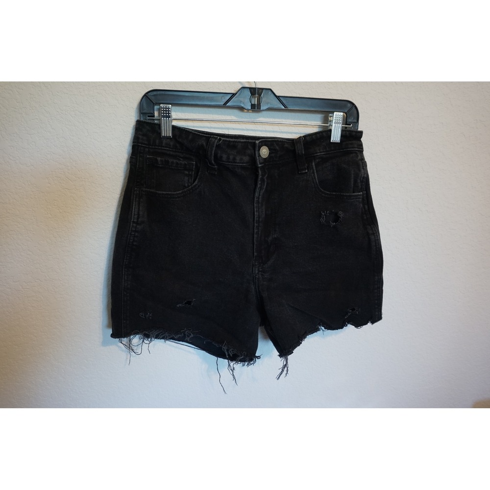 Hollister Womens High Rise Distressed Denim Shorts Washed Black Size 13 355D3297